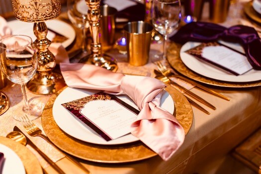 Gold Moroccan table setting by Dacres Decor Design